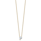 14k 2 carat Lab Grown Diamond VS+ F+ Complete Letter P Single Stone 18 inch Initial Necklace