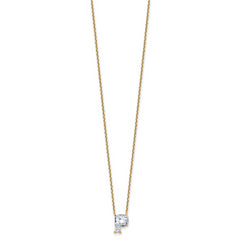 14k 2 carat Lab Grown Diamond VS+ F+ Complete Letter P Single Stone 18 inch Initial Necklace