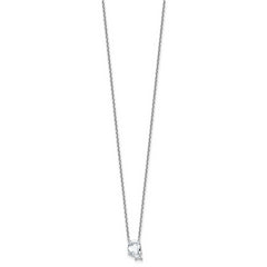 14k White Gold 2 1/4 carat Lab Grown Diamond VS+ F+ Complete Letter Q Single Stone 18 inch Initial Necklace