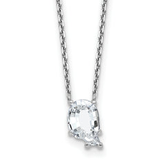 14k White Gold 2 1/4 carat Lab Grown Diamond VS+ F+ Complete Letter Q Single Stone 18 inch Initial Necklace