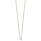 14k 2 1/4 carat Lab Grown Diamond VS+ F+ Complete Letter Q Single Stone 18 inch Initial Necklace