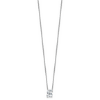 14k White Gold 1 5/8 carat Lab Grown Diamond VS+ F+ Complete Letter S Single Stone 18 inch Initial Necklace