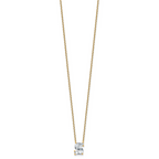 14k 1 5/8 carat Lab Grown Diamond VS+ F+ Complete Letter S Single Stone 18 inch Initial Necklace