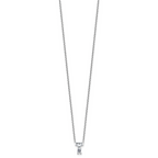 14k White Gold 1 5/8 carat Lab Grown Diamond VS+ F+ Complete Letter T Single Stone 18 inch Initial Necklace