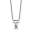 14k White Gold 1 5/8 carat Lab Grown Diamond VS+ F+ Complete Letter T Single Stone 18 inch Initial Necklace