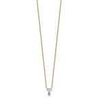 14k 1 5/8 carat Lab Grown Diamond VS+ F+ Complete Letter T Single Stone 18 inch Initial Necklace