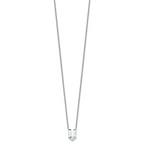 14k White Gold 2 1/3 carat Lab Grown Diamond VS+ F+ Complete Letter U Single Stone 18 inch Initial Necklace