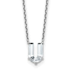 14k White Gold 2 1/3 carat Lab Grown Diamond VS+ F+ Complete Letter U Single Stone 18 inch Initial Necklace