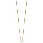 14k 2 1/3 carat Lab Grown Diamond VS+ F+ Complete Letter U Single Stone 18 inch Initial Necklace