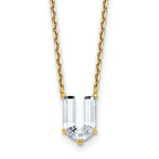 14k 2 1/3 carat Lab Grown Diamond VS+ F+ Complete Letter U Single Stone 18 inch Initial Necklace
