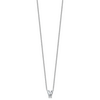 14k White Gold 1 3/4 carat Lab Grown Diamond VS+ F+ Complete Letter V Single Stone 18 inch Initial Necklace