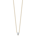 14k 1 3/4 carat Lab Grown Diamond VS+ F+ Complete Letter V Single Stone 18 inch Initial Necklace