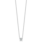 14k White Gold 2 1/3 carat Lab Grown Diamond VS+ F+ Complete Letter W Single Stone 18 inch Initial Necklace