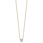 14k 2 1/3 carat Lab Grown Diamond VS+ F+ Complete Letter W Single Stone 18 inch Initial Necklace