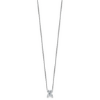 14k White Gold 2 carat Lab Grown Diamond VS+ F+ Complete Letter X Single Stone 18 inch Initial Necklace