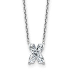 14k White Gold 2 carat Lab Grown Diamond VS+ F+ Complete Letter X Single Stone 18 inch Initial Necklace