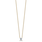 14k 2 carat Lab Grown Diamond VS+ F+ Complete Letter X Single Stone 18 inch Initial Necklace