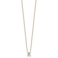 14k 2 carat Lab Grown Diamond VS+ F+ Complete Letter X Single Stone 18 inch Initial Necklace