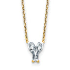 14k 1 3/4 carat Lab Grown Diamond VS+ F+ Complete Letter Y Single Stone 18 inch Initial Necklace