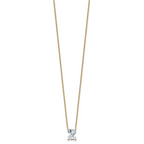 14k 1 7/8 carat Lab Grown Diamond VS+ F+ Complete Letter Z Single Stone 18 inch Initial Necklace