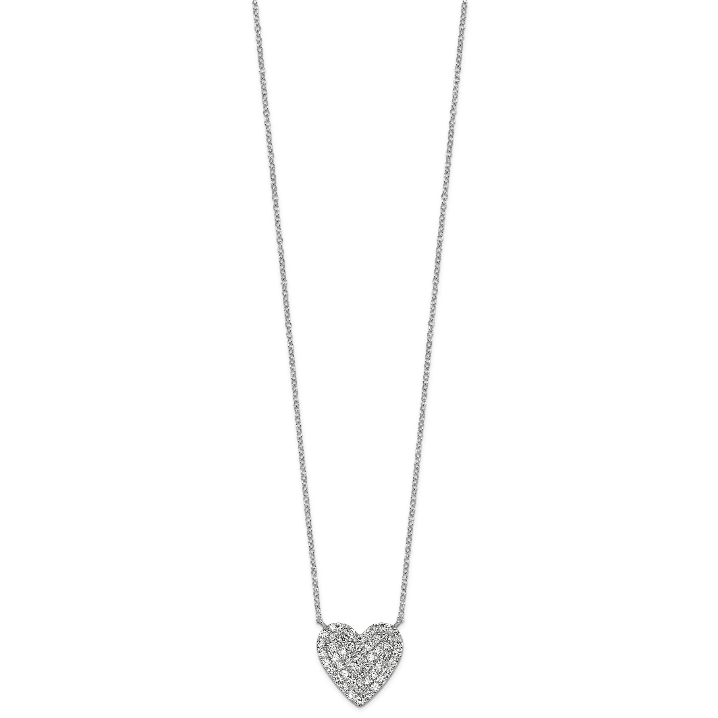 14kw 3/4 ctw Lab Grown Diamond VS+ F+ Round Cluster Necklace Secondary image