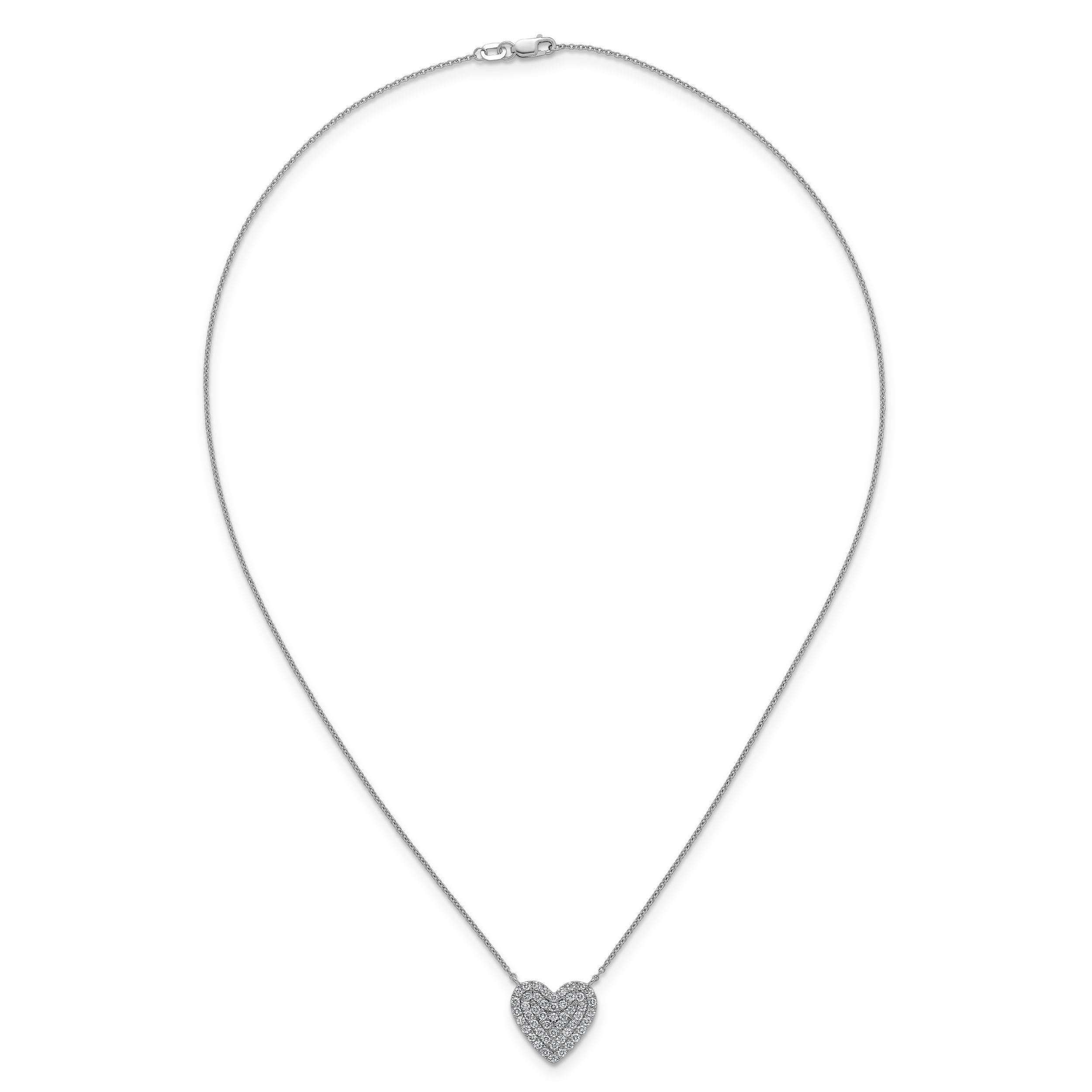 14kw 3/4 ctw Lab Grown Diamond VS+ F+ Round Cluster Necklace