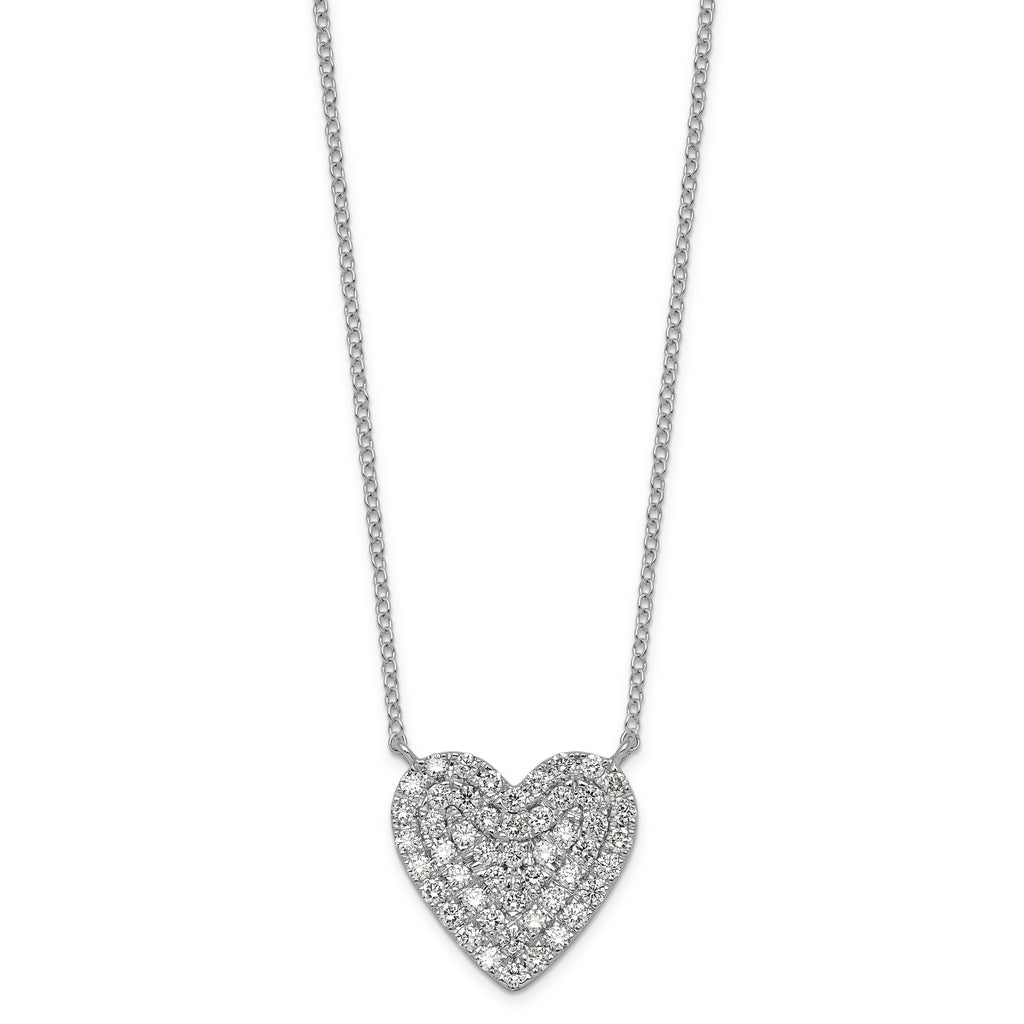14kw 3/4 ctw Lab Grown Diamond VS+ F+ Round Cluster Necklace