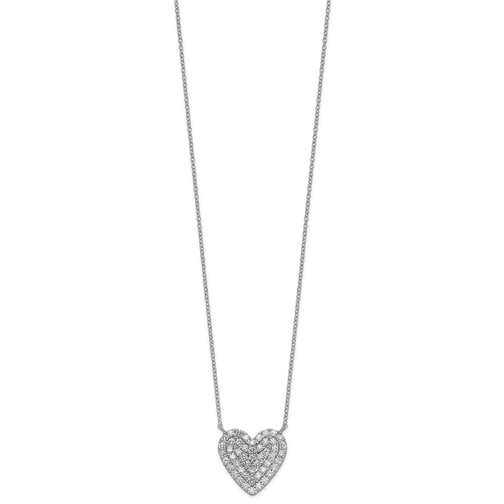 14kw 1 ctw Lab Grown Diamond VS+ F+ Round Cluster Necklace