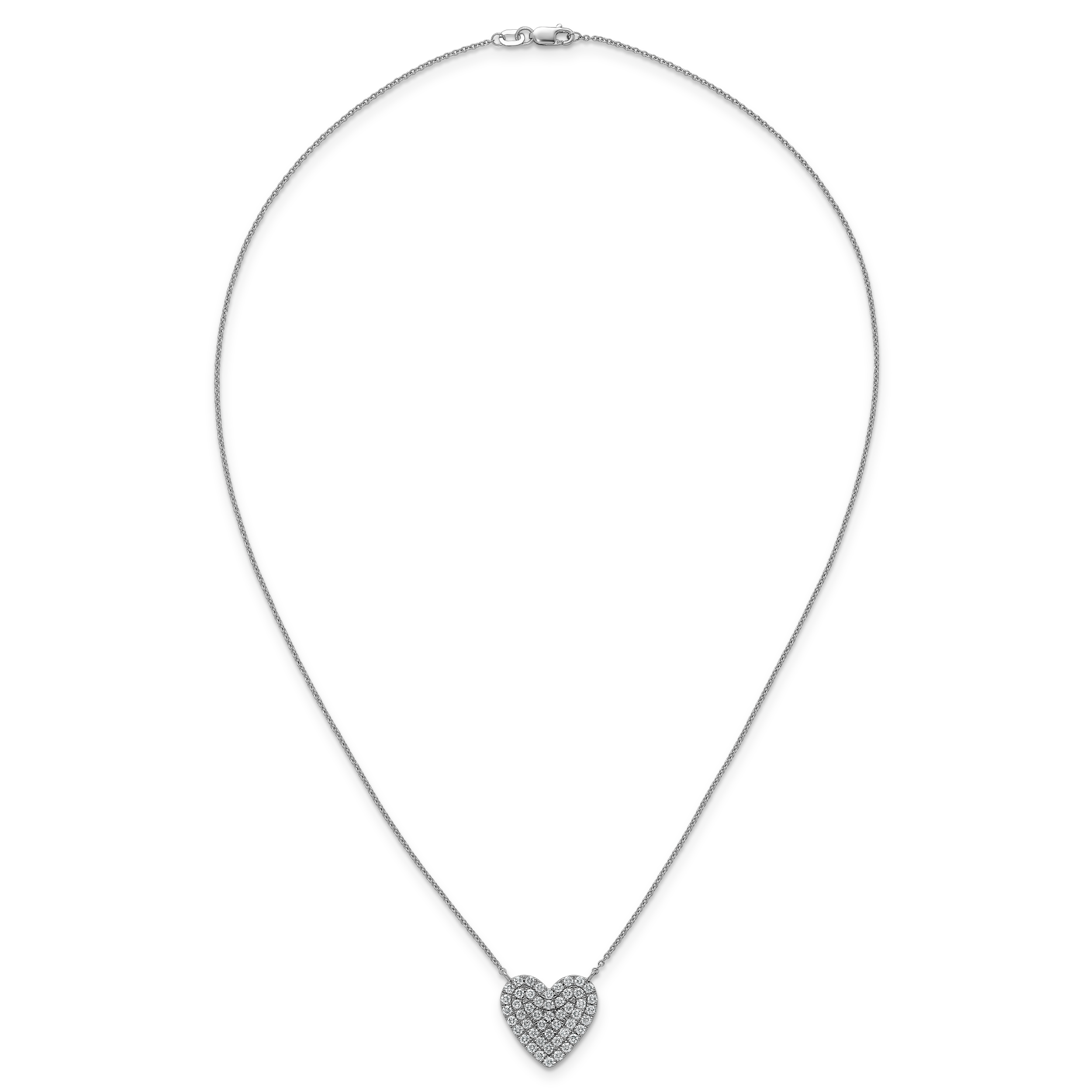 14kw 1 ctw Lab Grown Diamond VS+ F+ Round Cluster Necklace