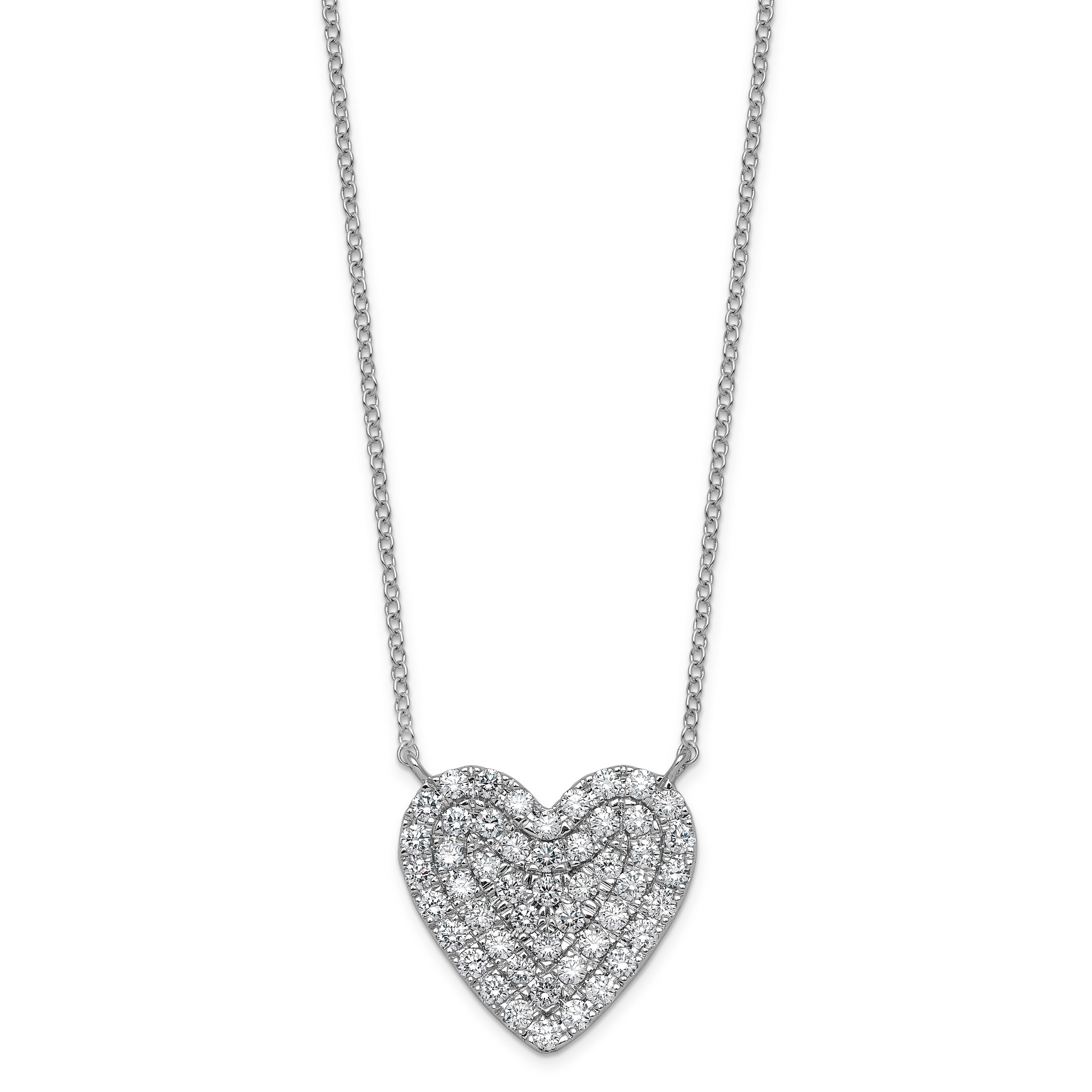 14kw 1 ctw Lab Grown Diamond VS+ F+ Round Cluster Necklace