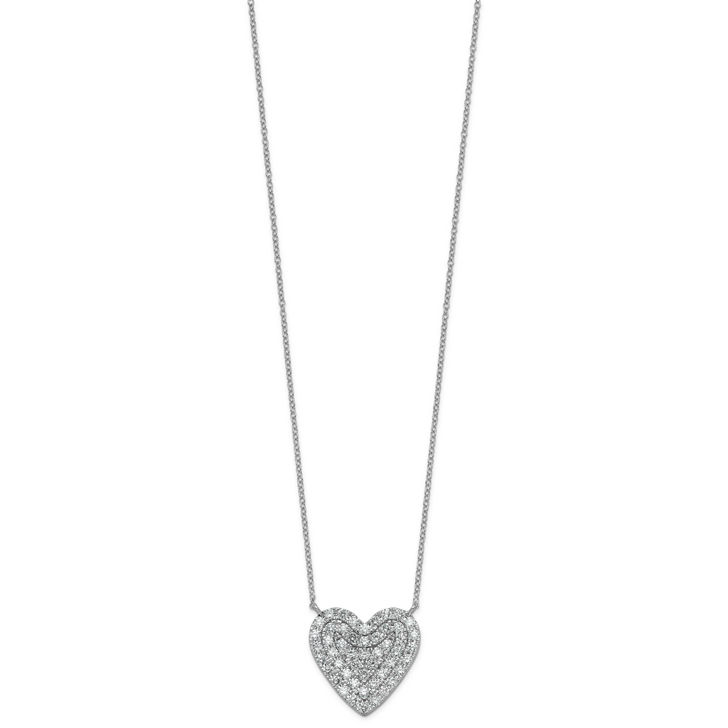 14kw 1 1/2 ctw Lab Grown Diamond VS+ F+ Round Cluster Necklace