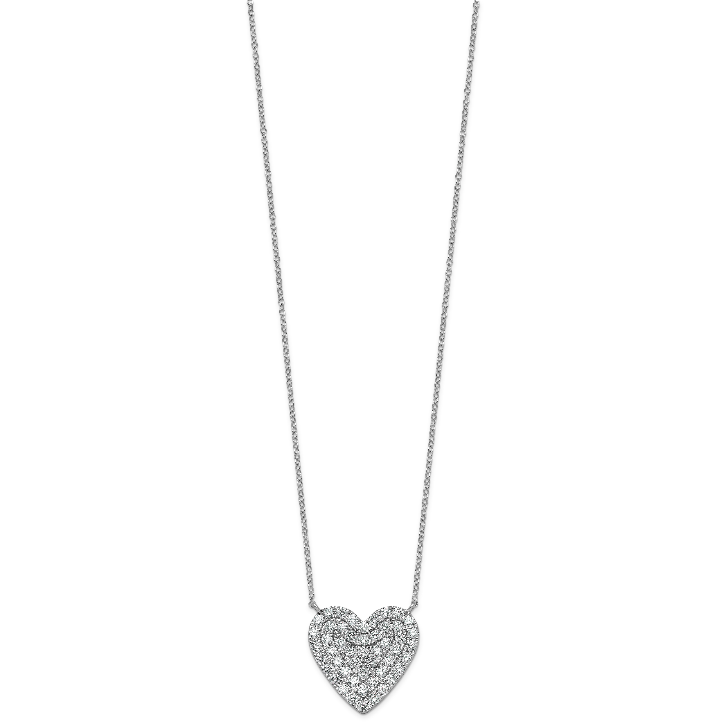 14kw 1 1/2 ctw Lab Grown Diamond VS+ F+ Round Cluster Necklace