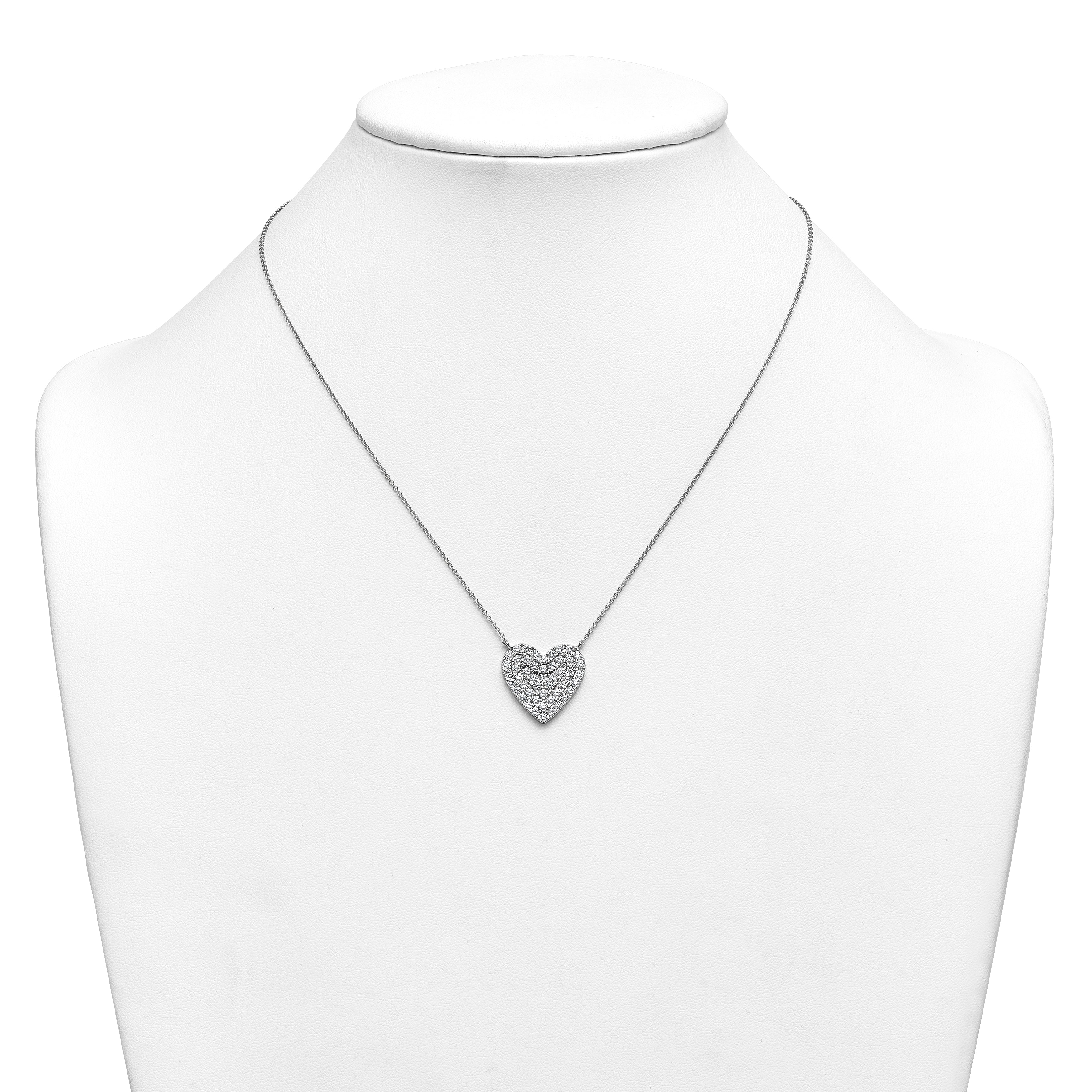 14kw 1 1/2 ctw Lab Grown Diamond VS+ F+ Round Cluster Necklace