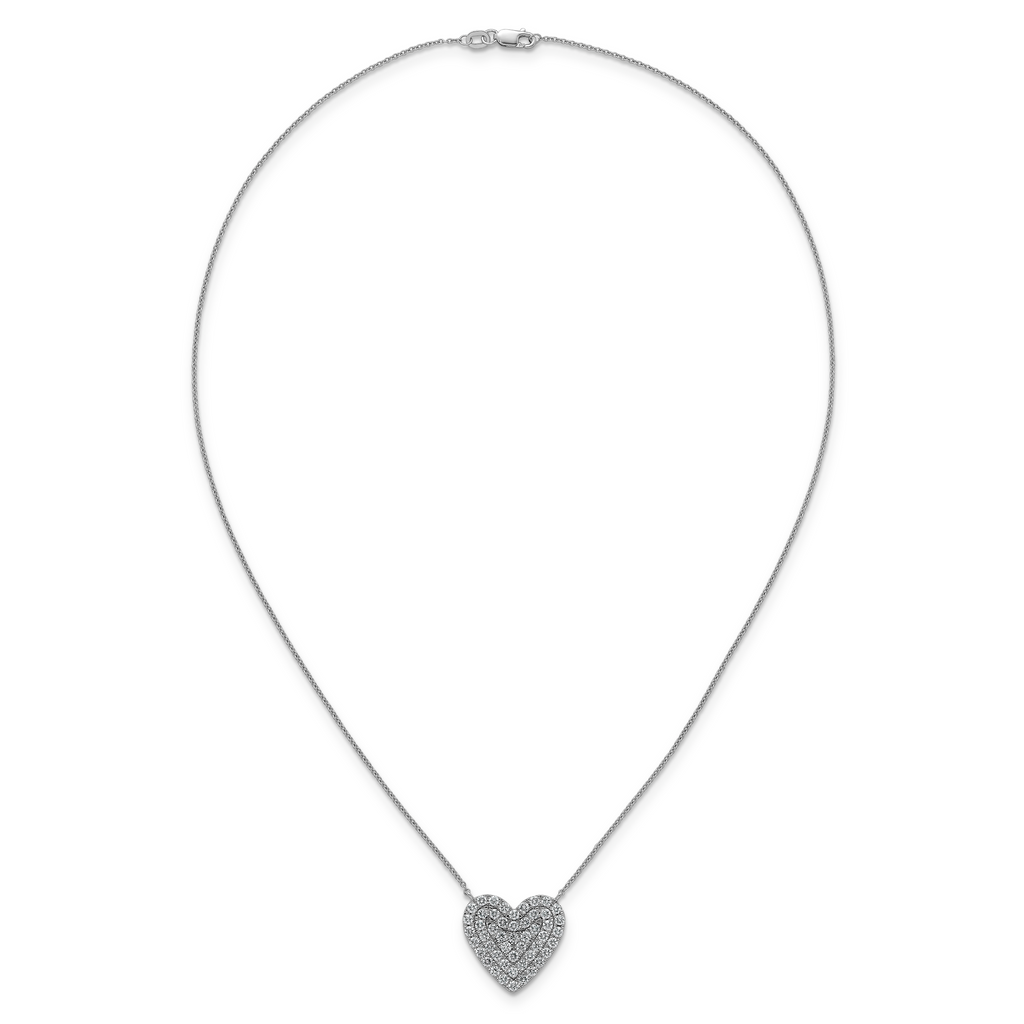 14kw 1 1/2 ctw Lab Grown Diamond VS+ F+ Round Cluster Necklace