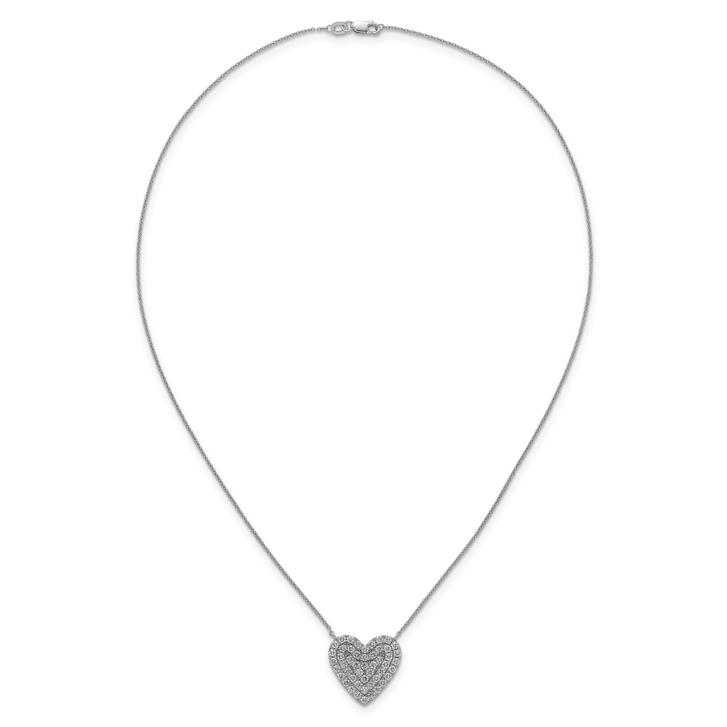 14kw 1 1/2 ctw Lab Grown Diamond VS+ F+ Round Cluster Necklace