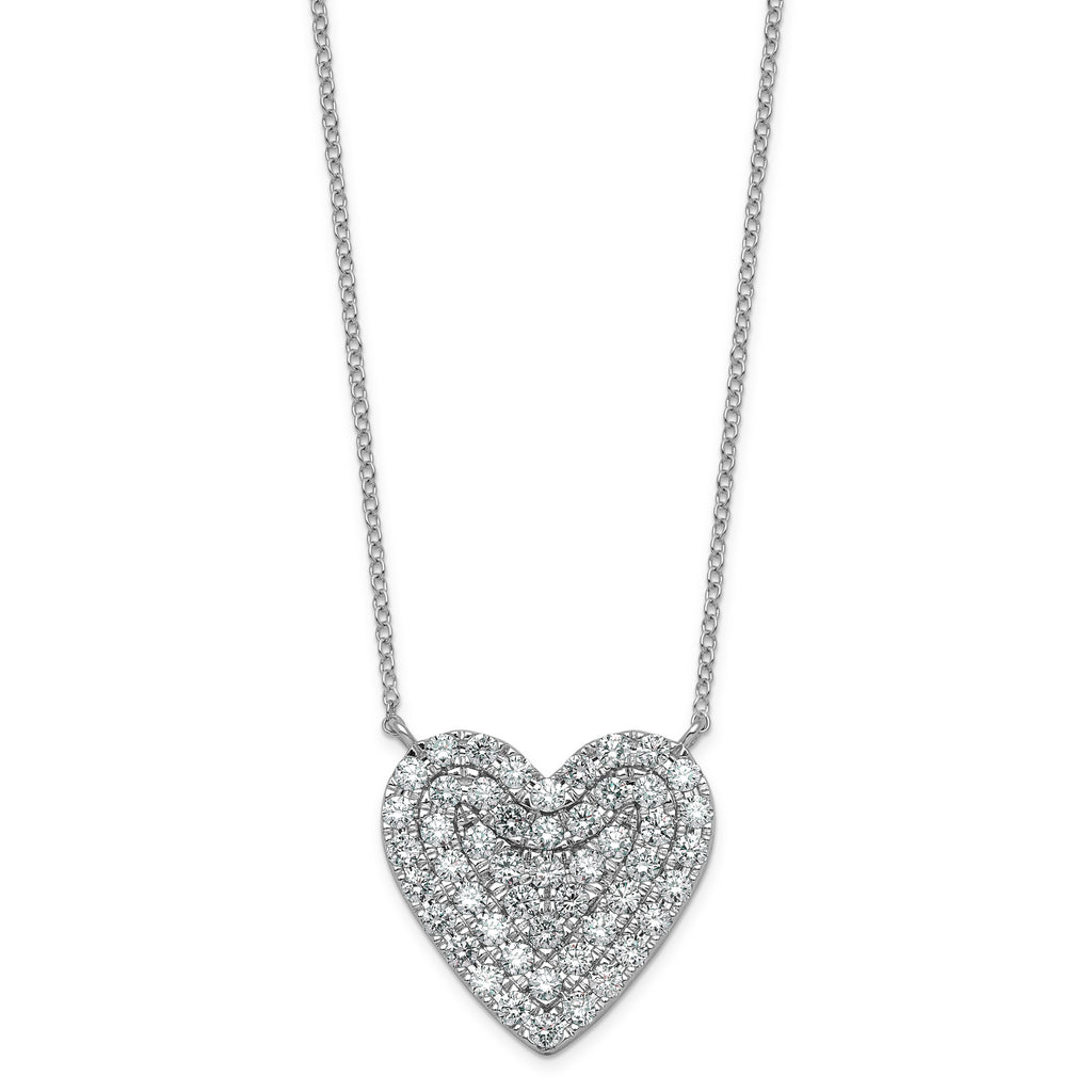 14kw 1 1/2 ctw Lab Grown Diamond VS+ F+ Round Cluster Necklace