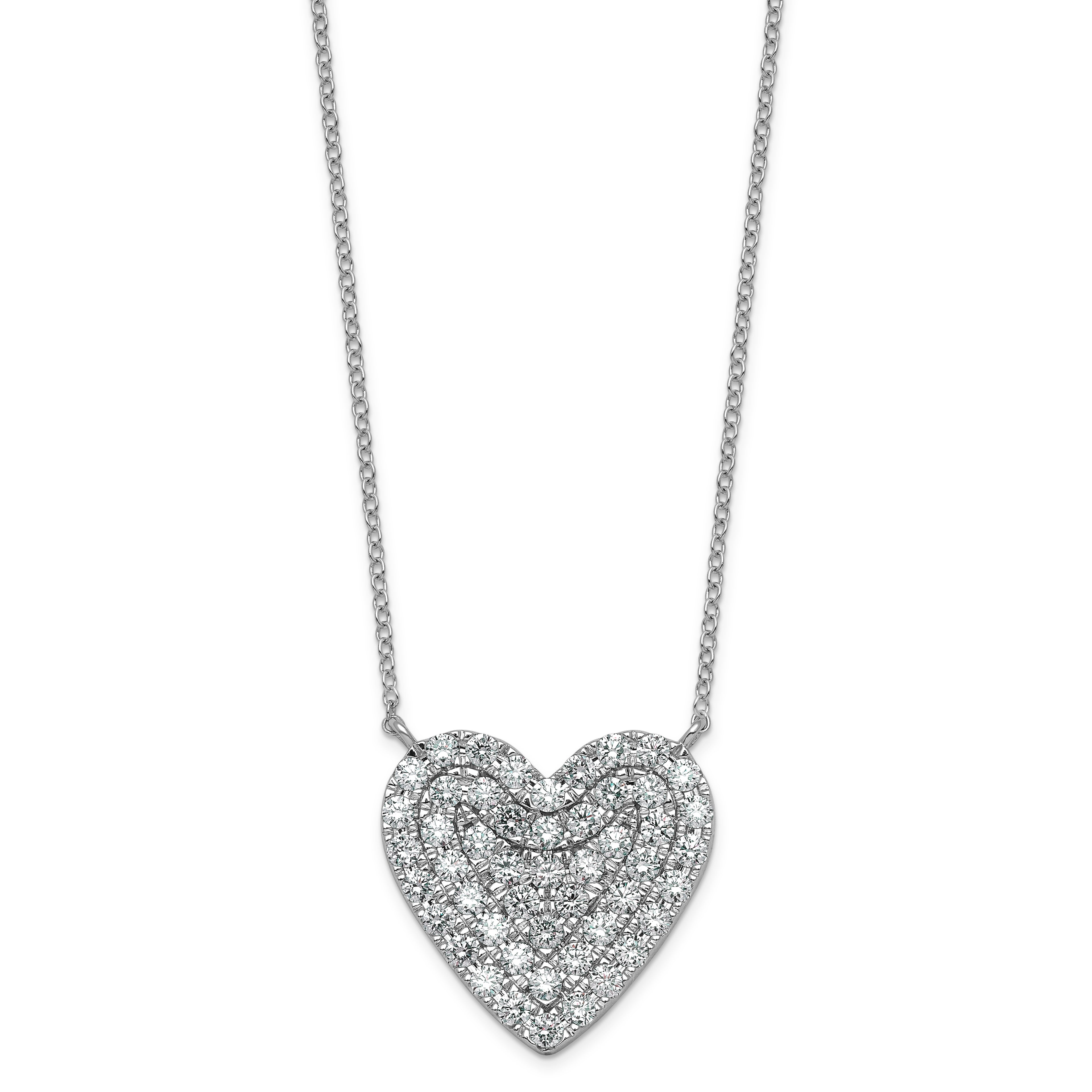 14kw 1 1/2 ctw Lab Grown Diamond VS+ F+ Round Cluster Necklace