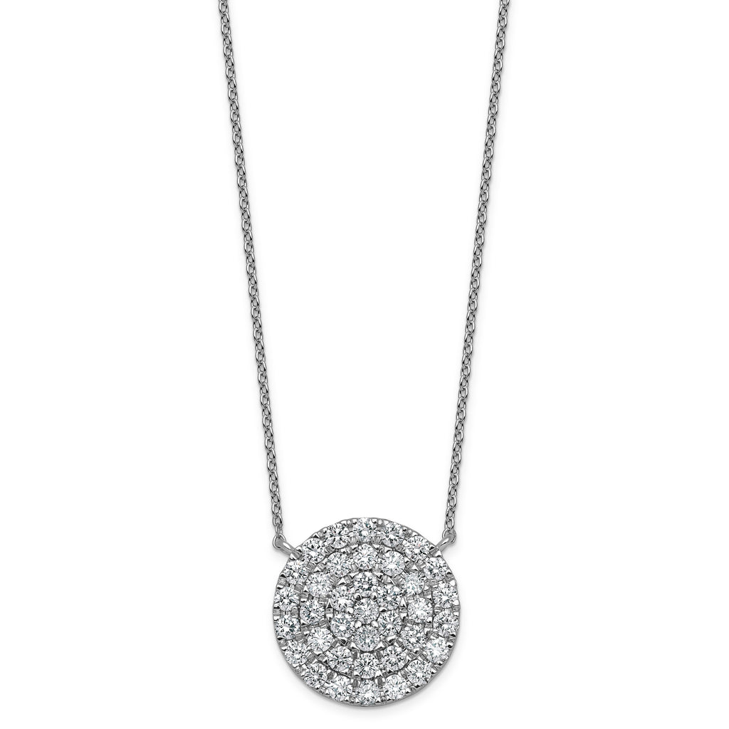 14kw 1 1/2 ctw Lab Grown Diamond VS+ F+ Heart Cluster Necklace
