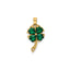 Created Emerald & Diamond Clover Pendant in 14K Yellow Gold - Sophia Jewelers