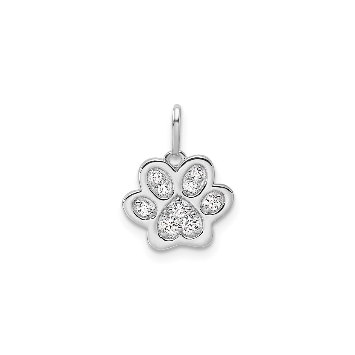 Diamond Paw Print Pendant in 14K White Gold (0.16 ct. tw.) - Sophia Jewelers
