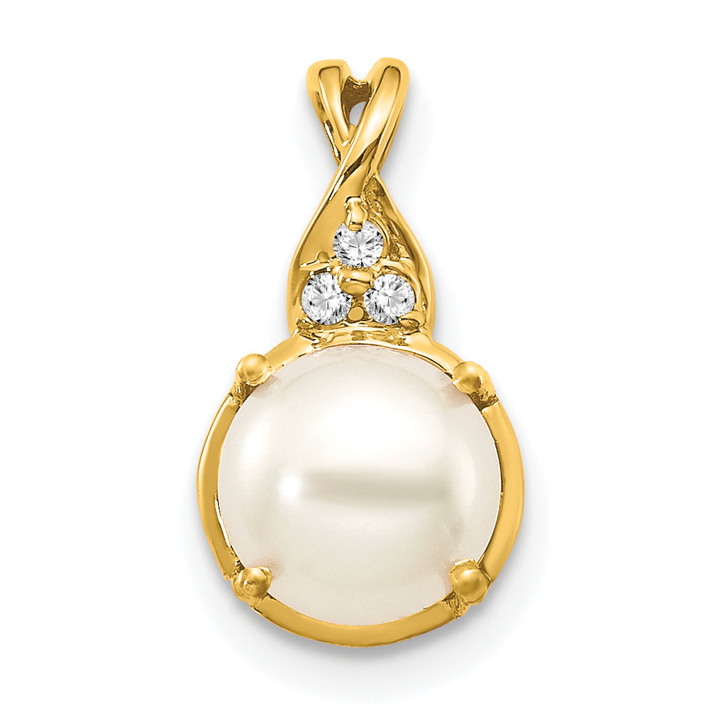 10k FWC Pearl and Diamond Pendant Main image