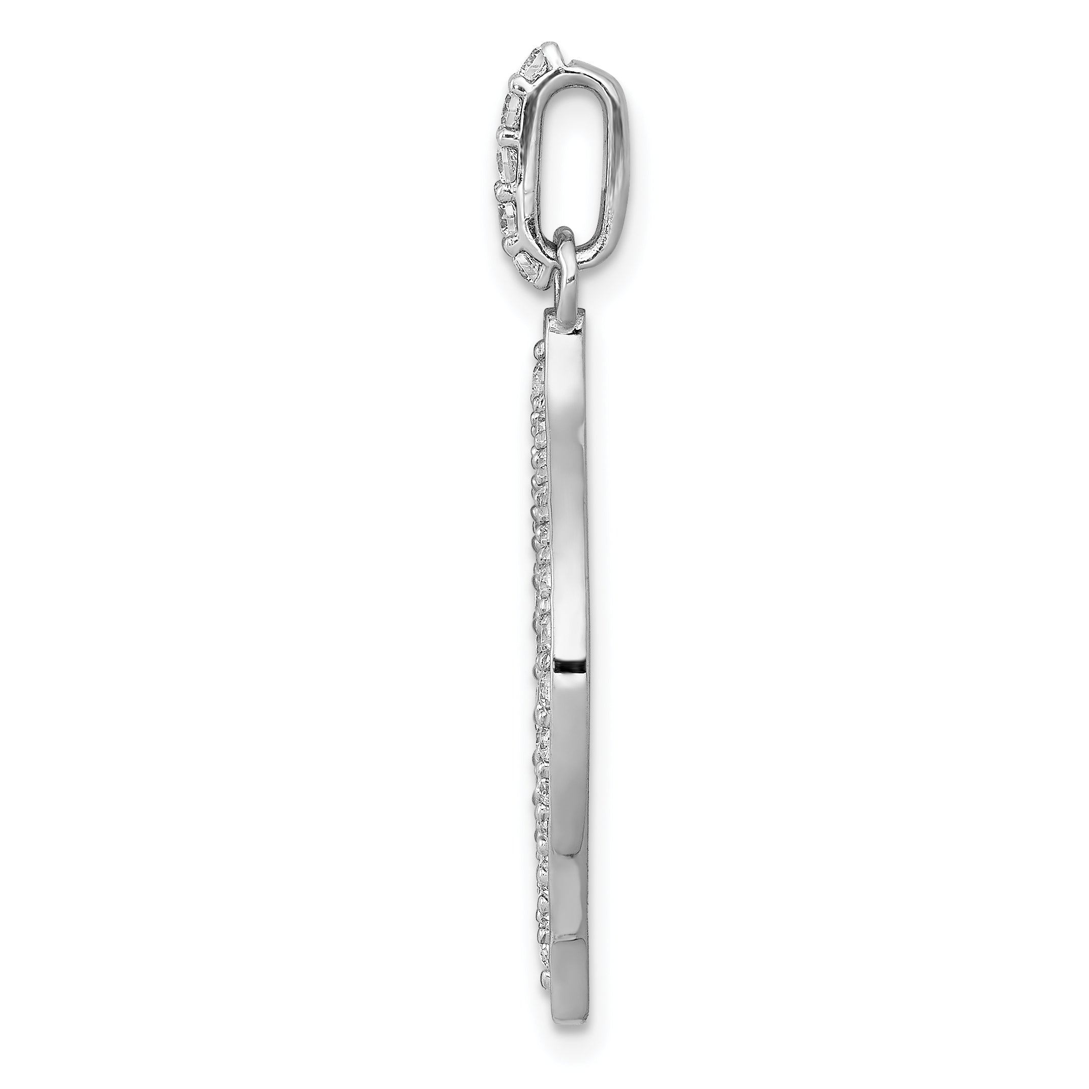 14k White Gold 1/2 carat Lab Grown Diamond VS/SI+ G+ Complete Fashion Open Pendant Secondary image