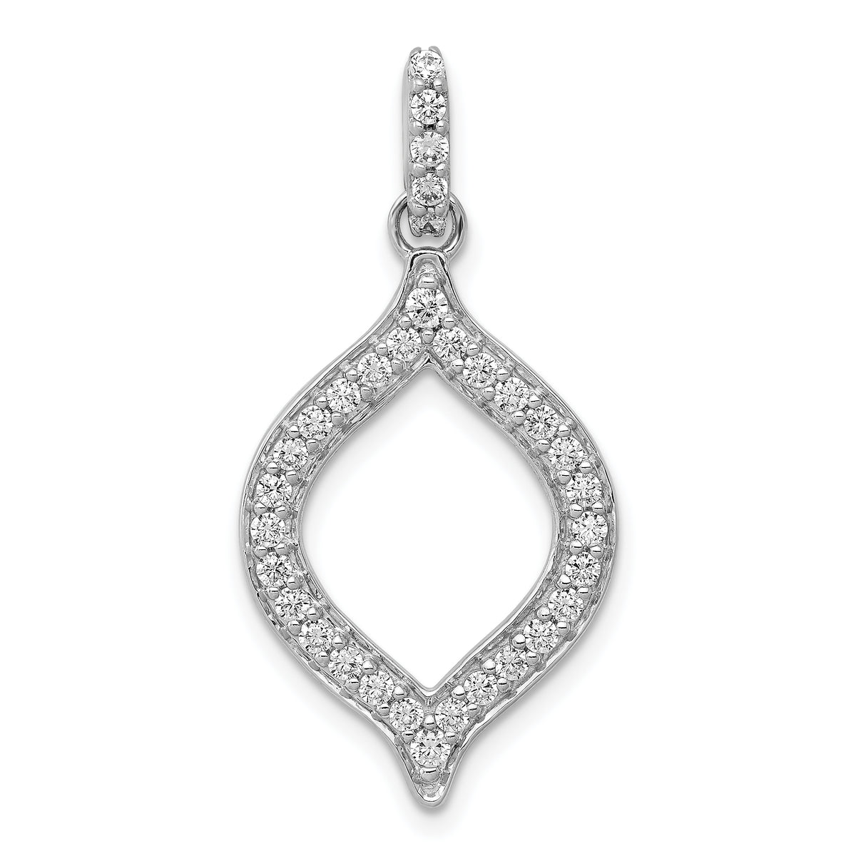 14k White Gold 1/2 carat Lab Grown Diamond VS/SI+ G+ Complete Fashion Open Pendant