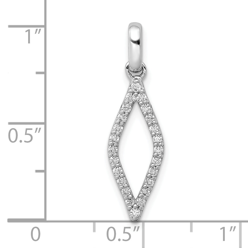 10k White Gold 1/4 carat Diamond Fancy Pendant
