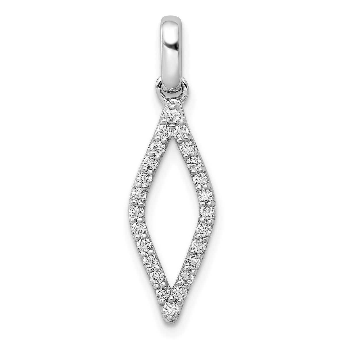 10k White Gold 1/4 carat Diamond Fancy Pendant