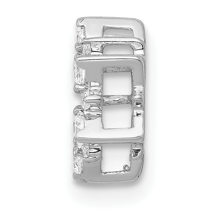 10k White Gold Diamond Fancy Circle Chain Slide Secondary image