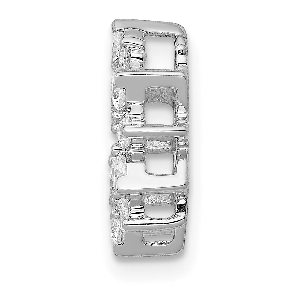 14k White Gold 1/2 carat Lab Grown Diamond VS/SI+ G+ Complete Fashion Circle Chain Slide Pendant Secondary image