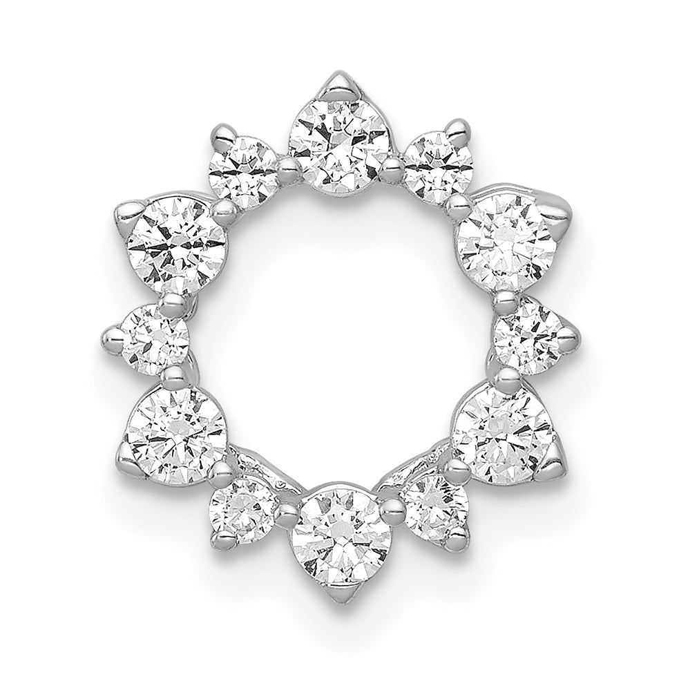 14k White Gold 1/2 carat Lab Grown Diamond VS/SI+ G+ Complete Fashion Circle Chain Slide Pendant Main image