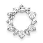 14k White Gold 1/2 carat Lab Grown Diamond VS/SI+ G+ Complete Fashion Circle Chain Slide Pendant