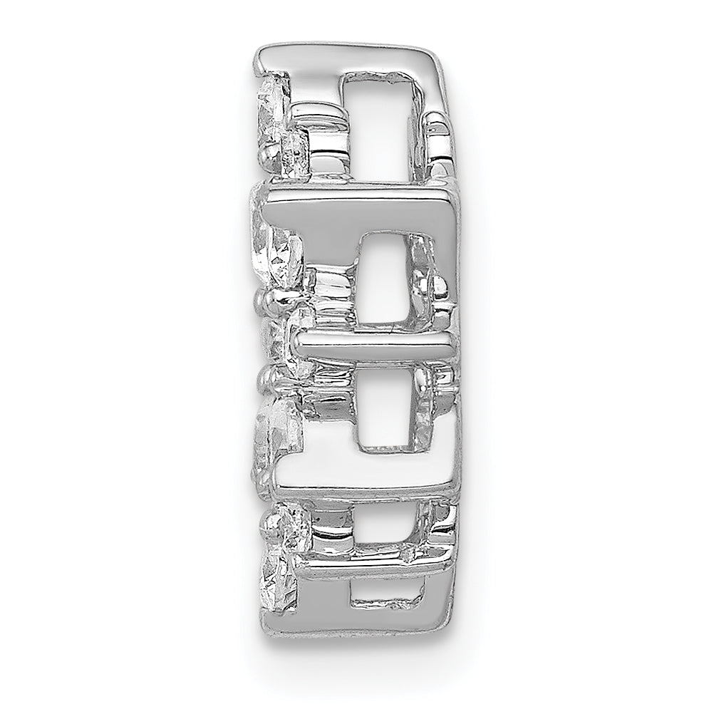 14k White Gold 5/8 carat Lab Grown Diamond VS/SI+ G+ Complete Fashion Circle Chain Slide Pendant Secondary image